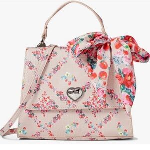 Floral Handbag with Scarf Accent